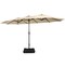 Costway 15FT Double-Sided Twin Patio Umbrella Outdoor Market W/ Crank & Base Grey\Coffee\Turquoise\Beige\Orange\Wine